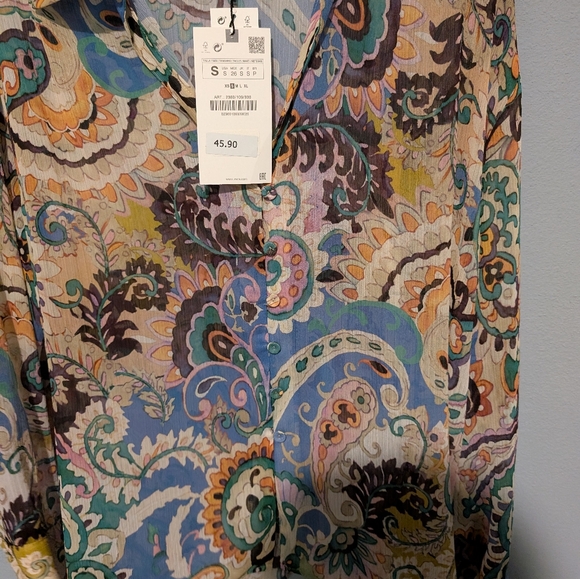 NWT Zara printed shirt Small - Picture 6 of 7